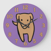 Modern Minimalist Art Wall Clock For Dog Lovers ラージ壁時計 (正面)