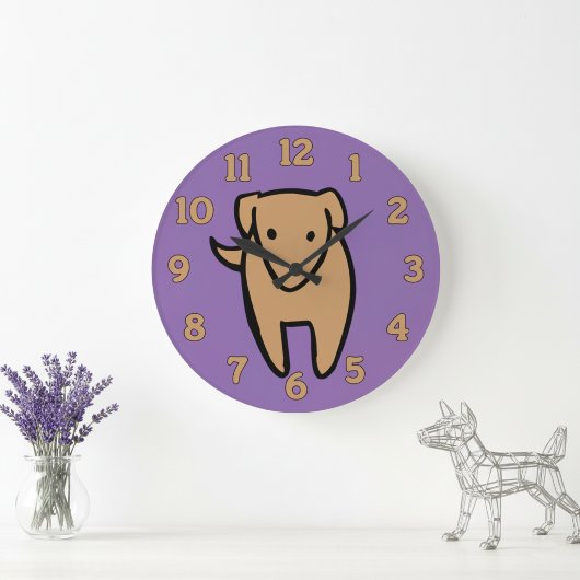 Modern Minimalist Art Wall Clock For Dog Lovers ラージ壁時計
