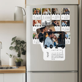 Modern Minimalist August 2026 Photo Calendar マグネット