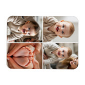 Modern Minimalist Baby 4 Photo Collage  マグネット (横)