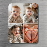Modern Minimalist Baby 4 Photo Collage マグネット<br><div class="desc">Celebrate your little one’s most precious moments with this Modern Minimalist Baby 4-Photo Collage Magnet. Designed with a clean and timeless layout, this custom magnet showcases four of your favorite baby photos with simple, stylish elegance. Add a name, birth date, or a short message to personalize your keepsake. Printed in...</div>