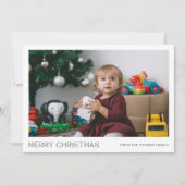 Modern Minimalist Baby Family Photo Christmas シーズンカード (正面)