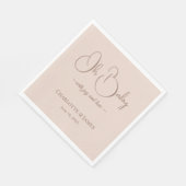 Modern Minimalist Baby Shower | Powder Blush スタンダードランチョンナプキン (角)