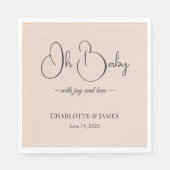 Modern Minimalist Baby Shower | Powder Blush スタンダードランチョンナプキン (正面)