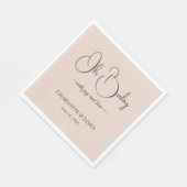 Modern Minimalist Baby Shower | Powder Blush スタンダードランチョンナプキン (角)