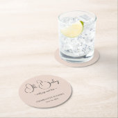 Modern Minimalist Baby Shower | Powder Blush ラウンドペーパーコースター (インサイチュ)