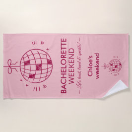 Modern Minimalist Bachelorette Weekend | Pink  ビーチタオル