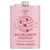 Modern Minimalist Bachelorette Weekend | Pink  フラスク (正面)