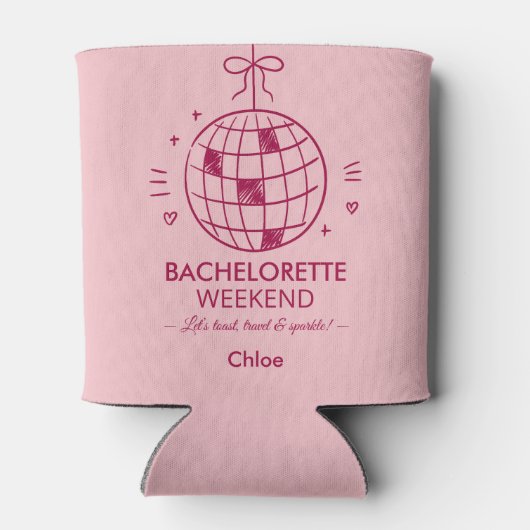 Modern Minimalist Bachelorette Weekend | Pink 缶クーラー (裏面)