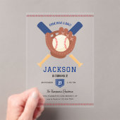 Modern Minimalist Baseball Batter Up Birthday アクリル招待状 (インサイチュ (ポータブル))