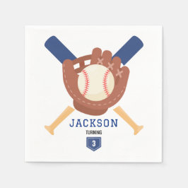 Modern Minimalist Baseball Batter Up Birthday スタンダードカクテルナプキン