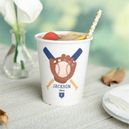 Modern Minimalist Baseball Batter Up Birthday 紙コップ