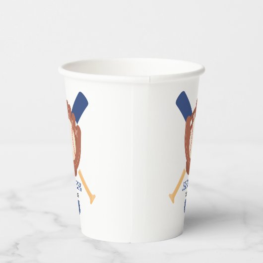 Modern Minimalist Baseball Batter Up Birthday 紙コップ (右)