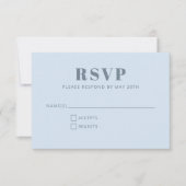 Modern Minimalist Bat Mitzvah Soft Blue Simple 出欠カード (正面)