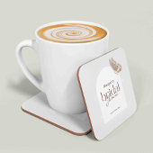 Modern Minimalist Beige Butterfly Bridal Shower スクエアペーパーコースター