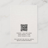 Modern Minimalist Beige Linen Jewelry Display Card 名刺 (裏面)