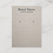 Modern Minimalist Beige Linen Jewelry Display Card 名刺 (正面)