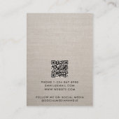Modern Minimalist Beige Linen Jewelry Display Card 名刺 (裏面)
