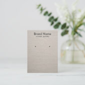 Modern Minimalist Beige Linen Jewelry Display Card 名刺 (スタンド正面)