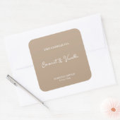 Modern Minimalist Beige Script Candle Label スクエアシール (封筒)