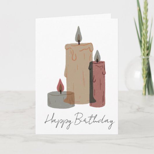 Modern Minimalist Birthday Greeting カード (正面)