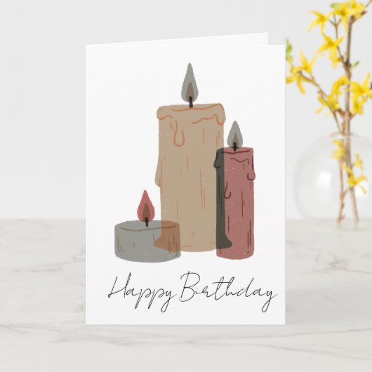 Modern Minimalist Birthday Greeting カード (黄色い花)