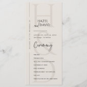Modern Minimalist Black and Ivory Monogram Wedding プログラム (正面)