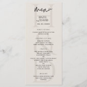 Modern Minimalist Black and Ivory Monogram Wedding メニュー (正面)