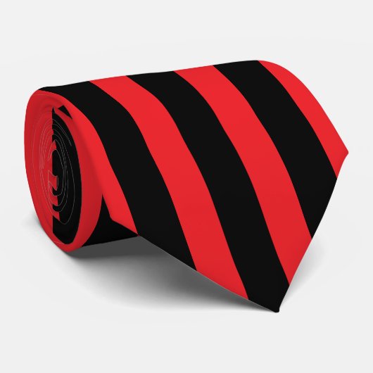 Modern Minimalist Black and Red Stripes ネクタイ (ロール)