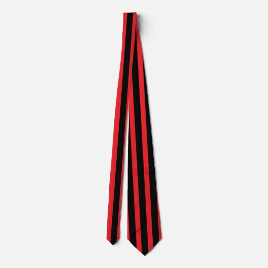 Modern Minimalist Black and Red Stripes ネクタイ (裏面)