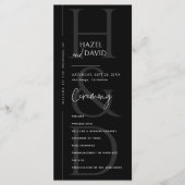 Modern Minimalist Black and White Monogram Wedding プログラム (正面)