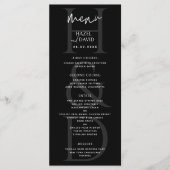 Modern Minimalist Black and White Monogram Wedding メニュー (正面)