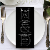 Modern Minimalist Black and White Monogram Wedding メニュー