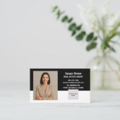 Modern Minimalist Black and White QR Code Photo 名刺 (スタンド正面)