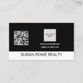 Modern Minimalist Black and White QR Code Photo 名刺 (裏面)
