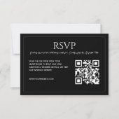 Modern minimalist black and white wedding  出欠カード (正面)