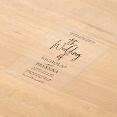 Modern Minimalist Black and White Wedding Classic アクリル招待状 (レイダウン)