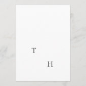 Modern Minimalist Black and White Wedding Classic 招待状 (裏面)