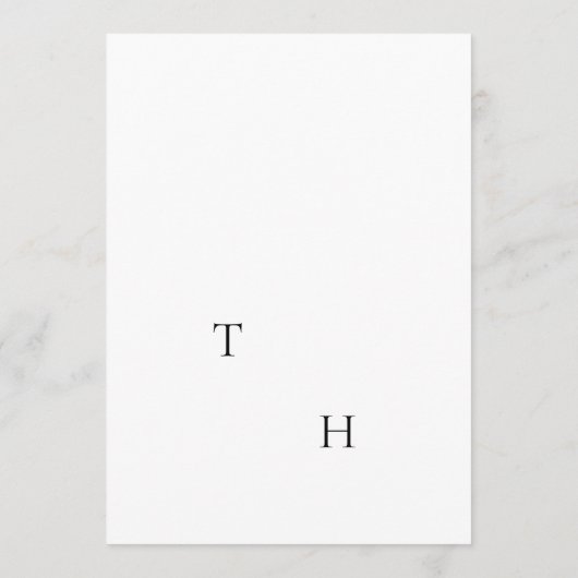 Modern Minimalist Black and White Wedding Classic 招待状 (裏面)