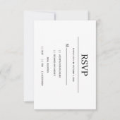 Modern Minimalist Black and White Wedding RSVP Car (正面)