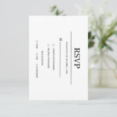 Modern Minimalist Black and White Wedding RSVP Car (スタンド正面)