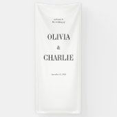 Modern Minimalist Black and White Wedding Welcome 横断幕 (縦)