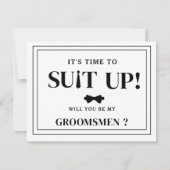 Modern Minimalist Black Asking Groomsman Proposal ノートカード (正面)