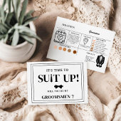 Modern Minimalist Black Asking Groomsman Proposal ノートカード