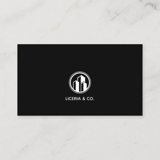 Modern Minimalist Black Custom 名刺 (裏面)