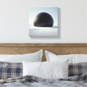 Modern Minimalist Black Dome Art - Abstract Futuri キャンバスプリント (インサイチュ (寝室))
