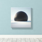 Modern Minimalist Black Dome Art - Abstract Futuri キャンバスプリント (インサイチュ (ウッドフロア))