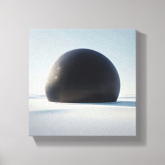 Modern Minimalist Black Dome Art - Abstract Futuri キャンバスプリント (正面)