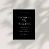 Modern Minimalist Black Elegant Photo Wedding 招待状