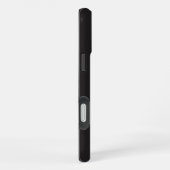 Modern Minimalist Black Executive QR Code Monogram iPhoneケース (右側面)